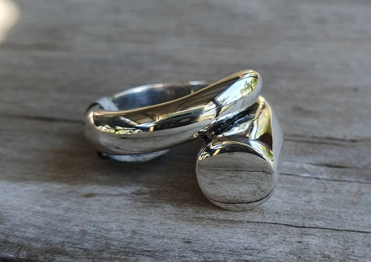 Chunky ring,sterling silver,handmade, unisex,modern, wedding,thumb ring,