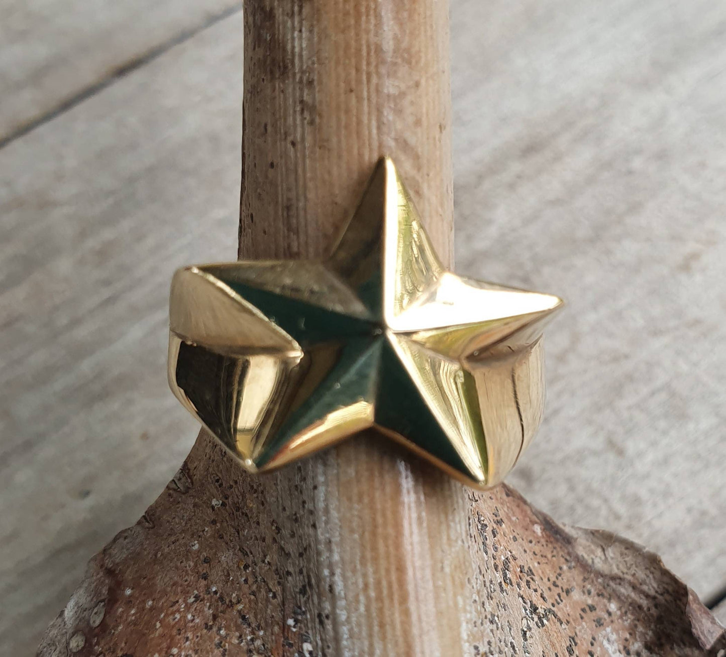 Gold star ring,solid 9k/9ct gold,caltex star,solid,handmade,unisex,boho,new age,gypsy,astrology,goddess,hipster,rockabilly,