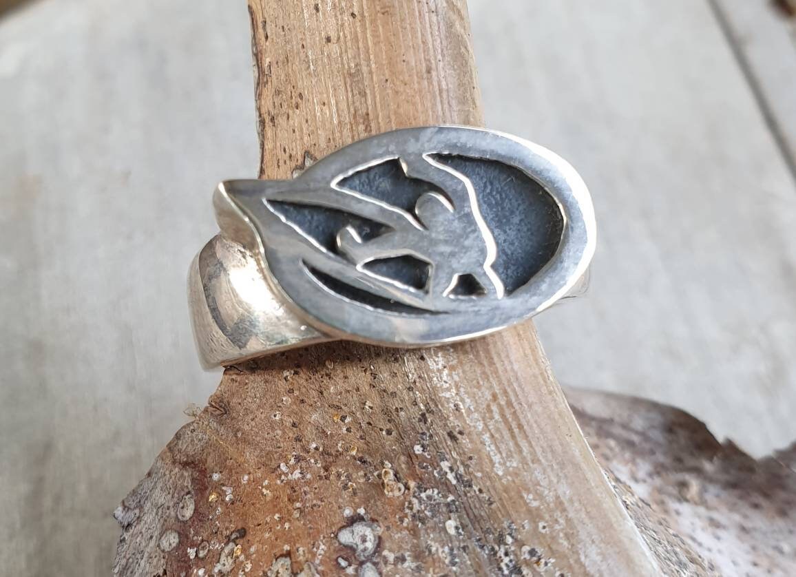 surf ring,surf board rider,signet surf ring,sterling silver,boho,surfer,board rider,wave rider