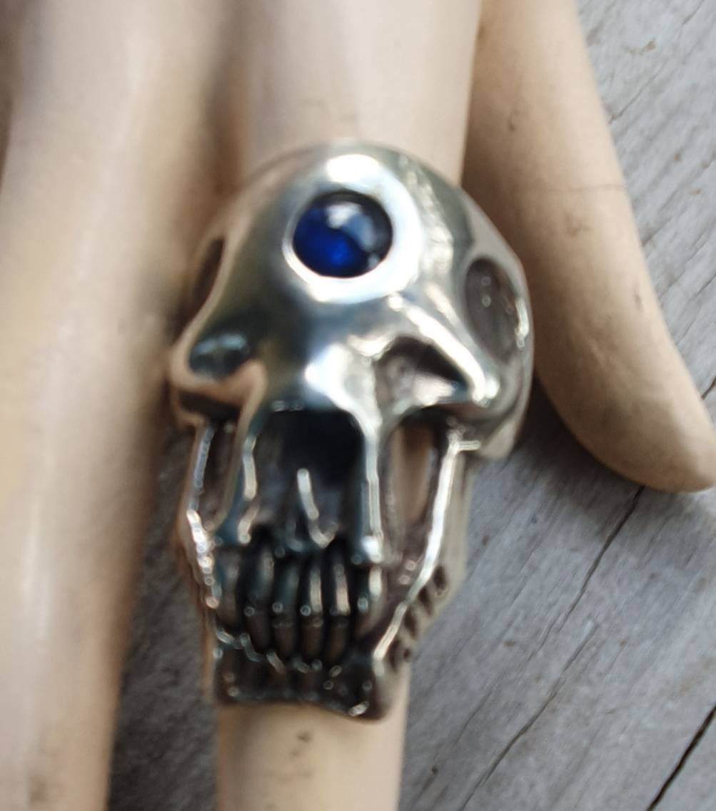 Cyclops,Alien ring,sterling silver,Geiger,chunky, steampunk,greek mythology,gothic, punk,large ring,long silver ring,medieval