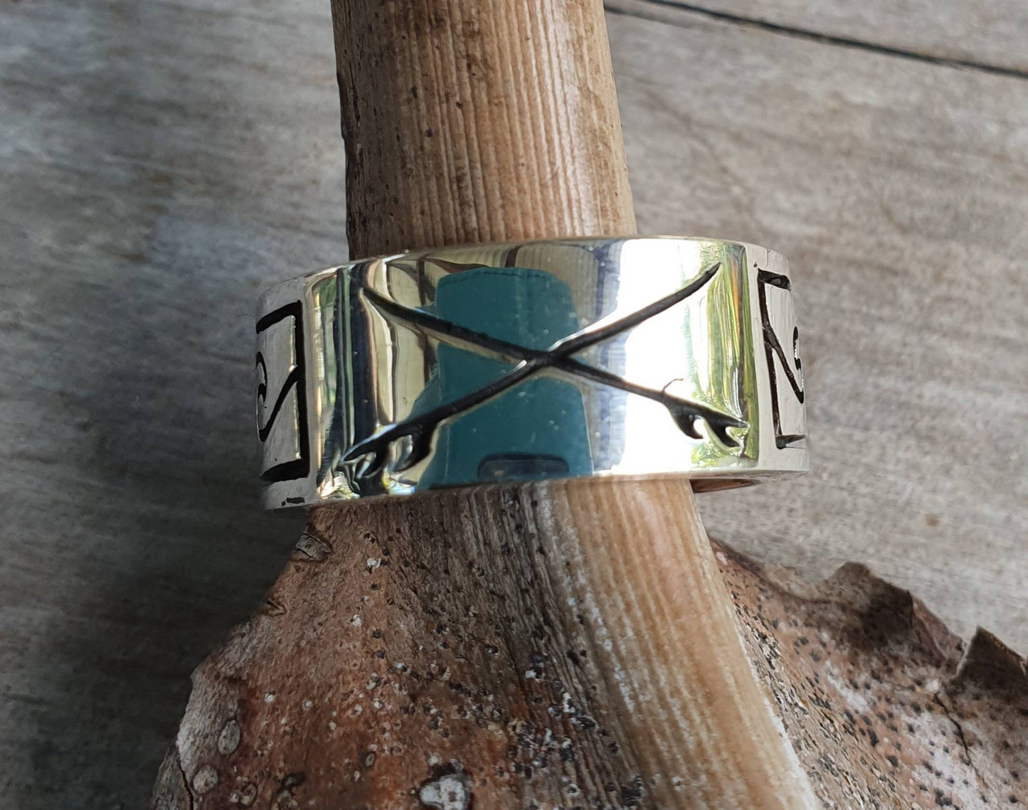 Surf ring,925 sterling silver,thick heavy surfer band,surfing,wave wedding ring,surfboard band,