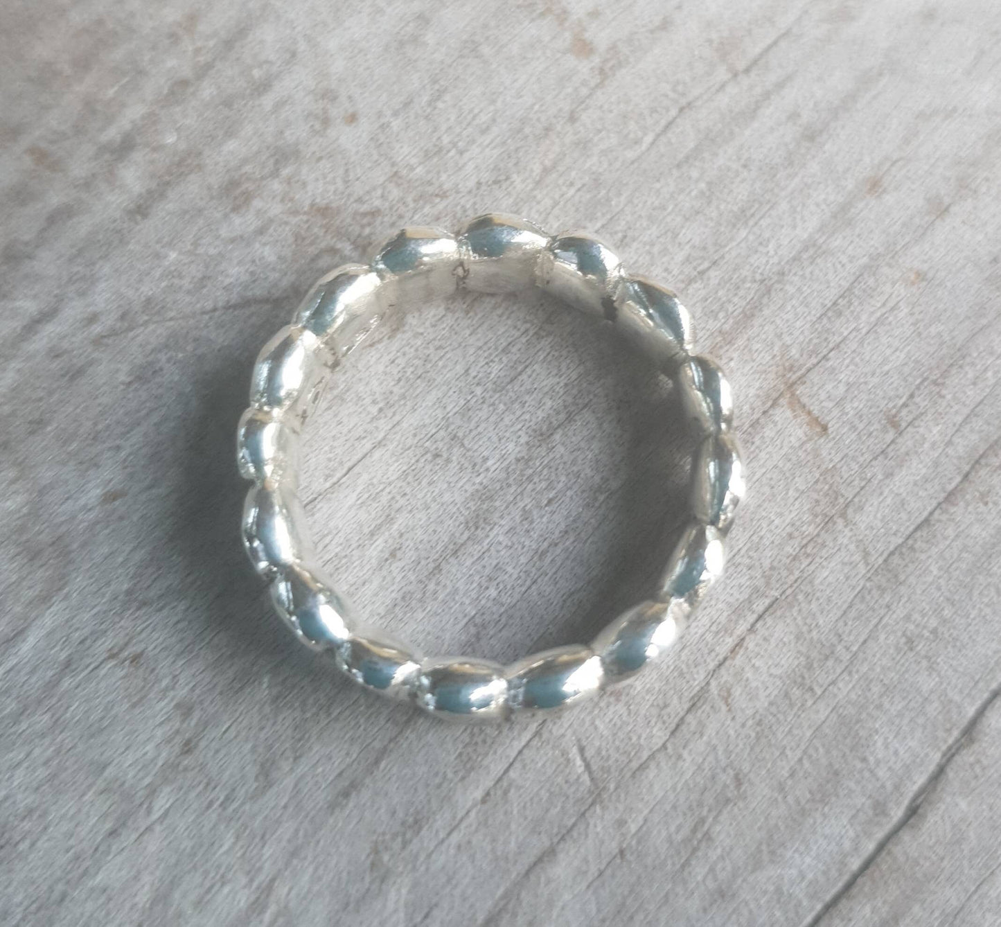 Rustic,nugget ring,Sterling silver, stacker ring,bespoke uneven band.