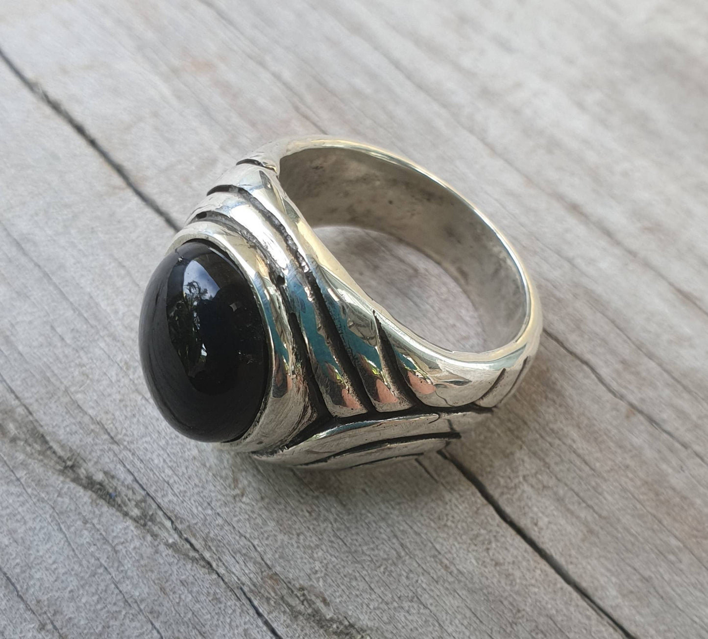onyx ring,agate,sterling silver,chunky,heavy and solid,modern bespoke,boho,mans dress wedding dress ring