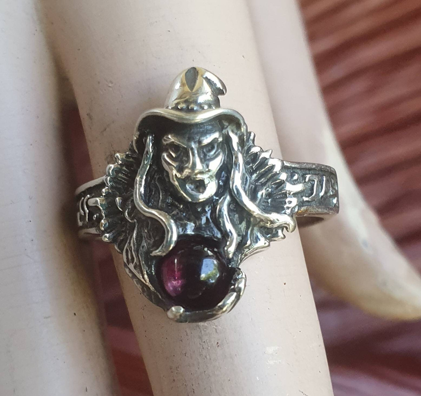 witch ring,sterling silver,green onyx,goddess,occult,magic,fantasy mythical steampunk gothic punk ring