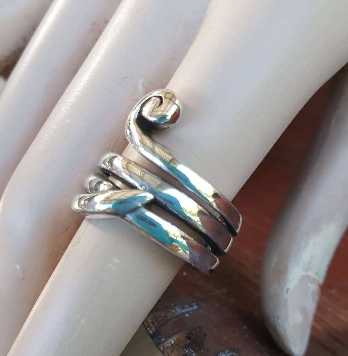 Chunky long ring,sterling silver,wide modern band, wedding ring,