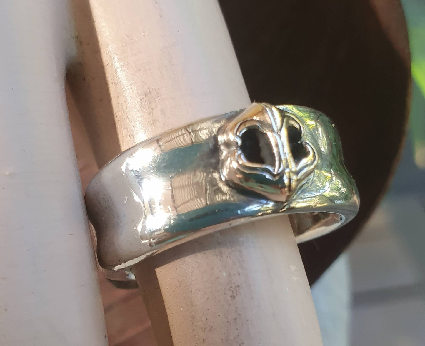 Anchor ring,10ct gold anchor,two tone,sterling silver anchor ring,nautical ring,handmade, pirate,sailor,marine,surfer,boat ring,hipster ring