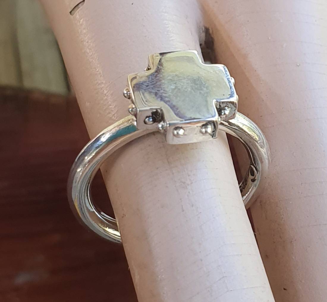 stacking rings,sterling silver,3 set,cross ring,2 chunky bands,handmade,boho,goddess,round wedding bands,thick silver rings,