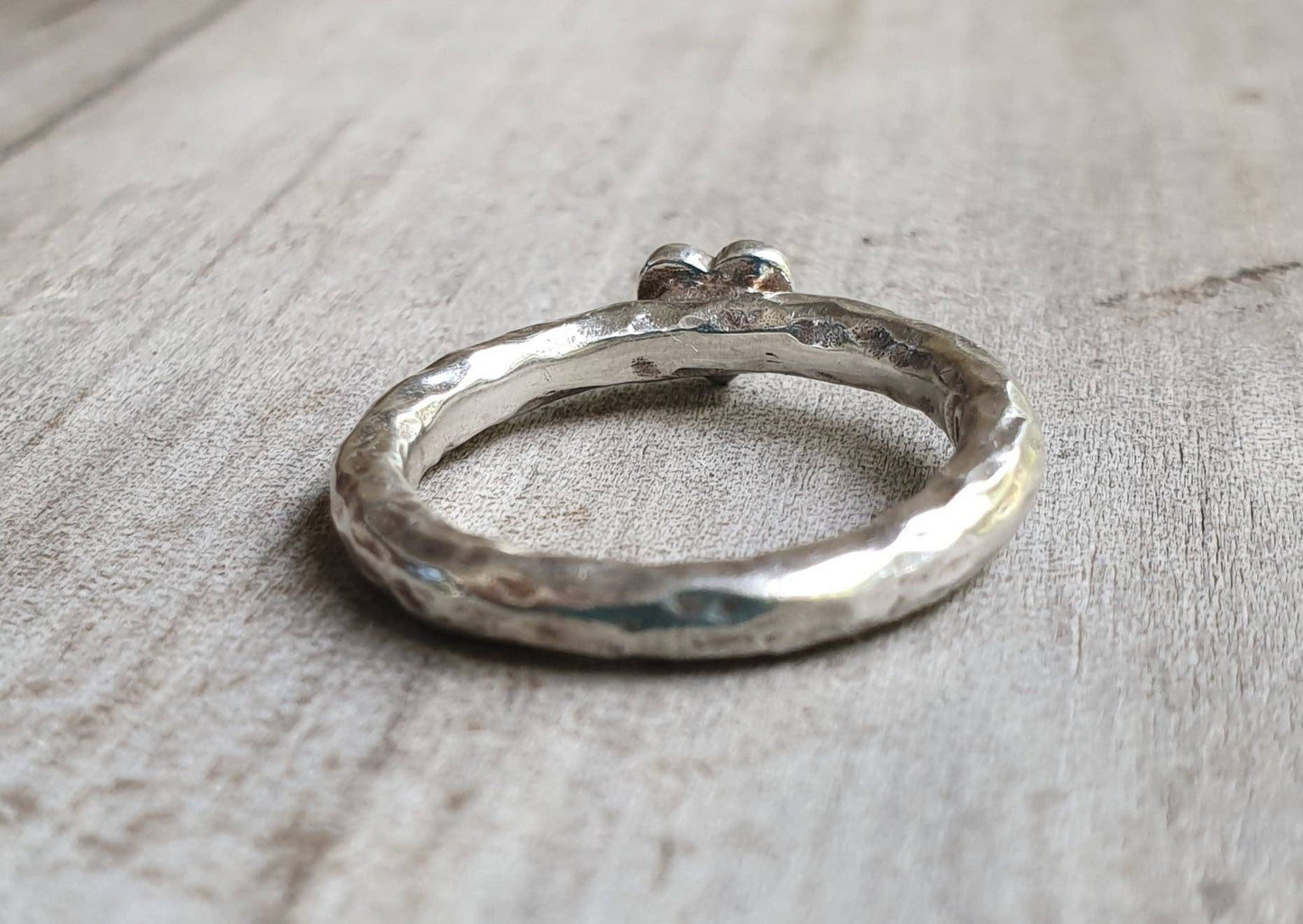 Heart ring,sterling silver,stacker,chunky hammered band,handmade,boho,goddess,round wedding band,thick silver ring,