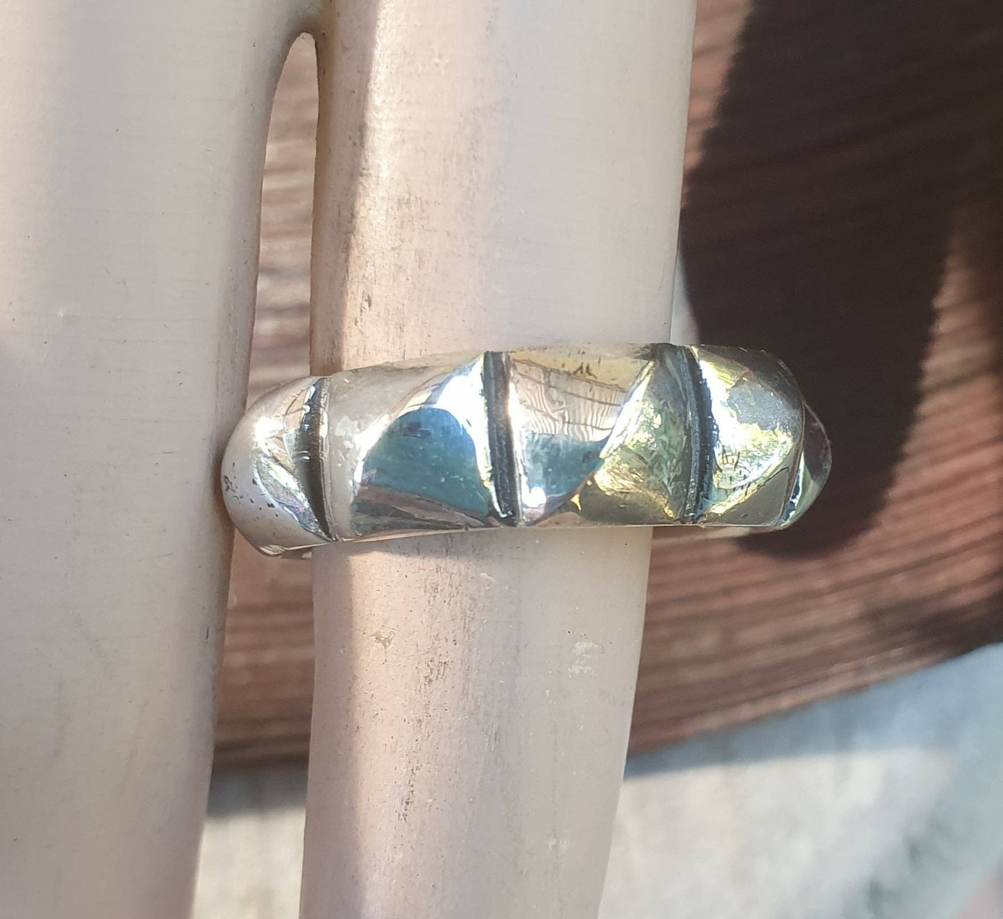 Pyramid ring,solid sterling silver band,Chunky, industrial band, wedding dress ring