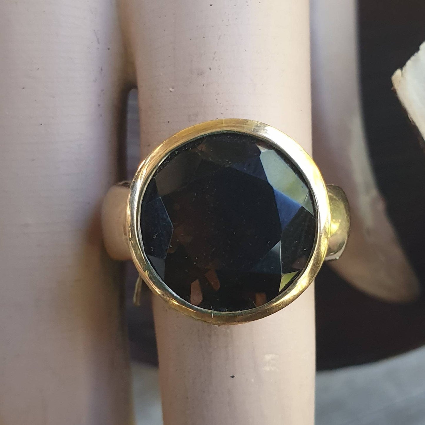 Gold ring,solitare, 9ct gold,Smokey quartz,gold chunky ring,