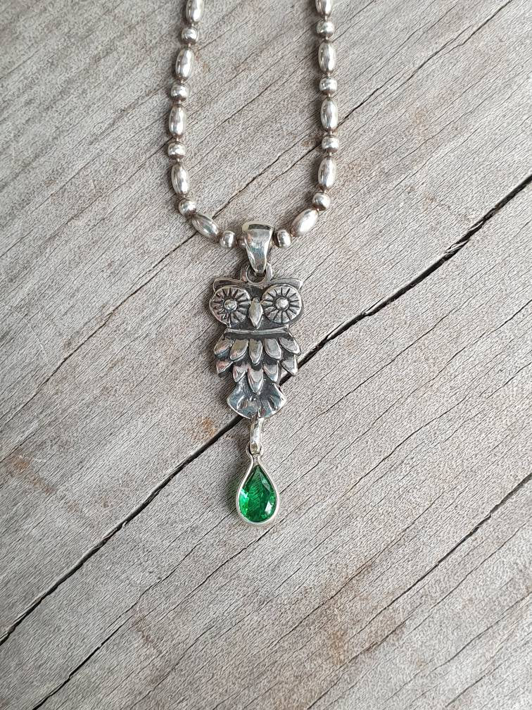 owl pendant,sterling silver,charm,bird pendant, alternative,boho, gypsy