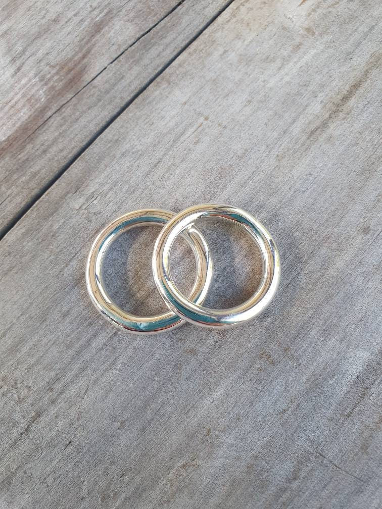 stacking rings,sterling silver,4mm halo ring,chunky band,handmade,boho,goddess,round wedding bands,thick silver rings,