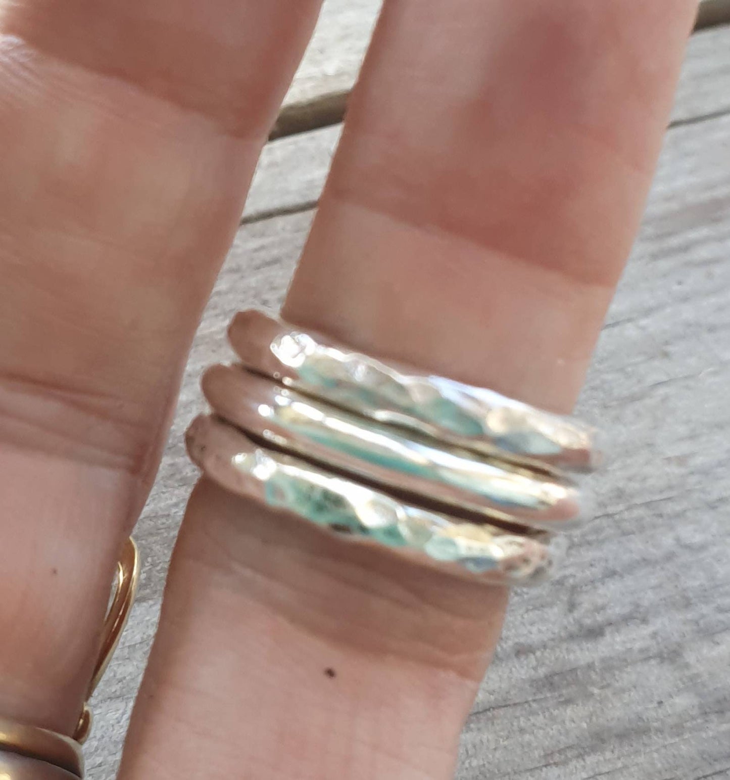 stacking rings,2.8m round hammered, sterling silver, halo ring,rustic band,handmade,boho,goddess,round wedding bands,thick silver rings
