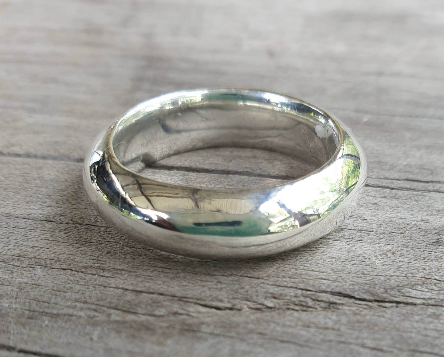 Silver band,solid 6mm,sterling silver ring,chunky high round band,wedding, dress ring,boho,unisex,handmade,d shape ring,chunky ring,