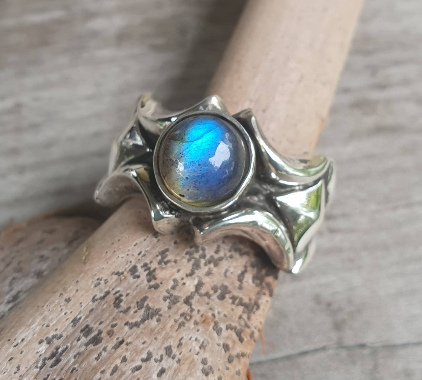 labradorite ring,chunky,solid sterling silver band,unusual pyramid shaped, industrial band,mans garnet wedding dress ring