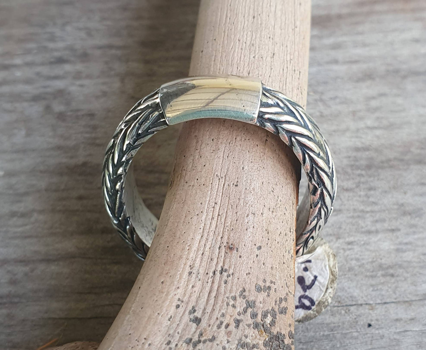 Chunky silver ring,sterling silver,rustic,rounded band,steampunk,mens silver band, industrial Modern,chain,rope signet, wedding ring