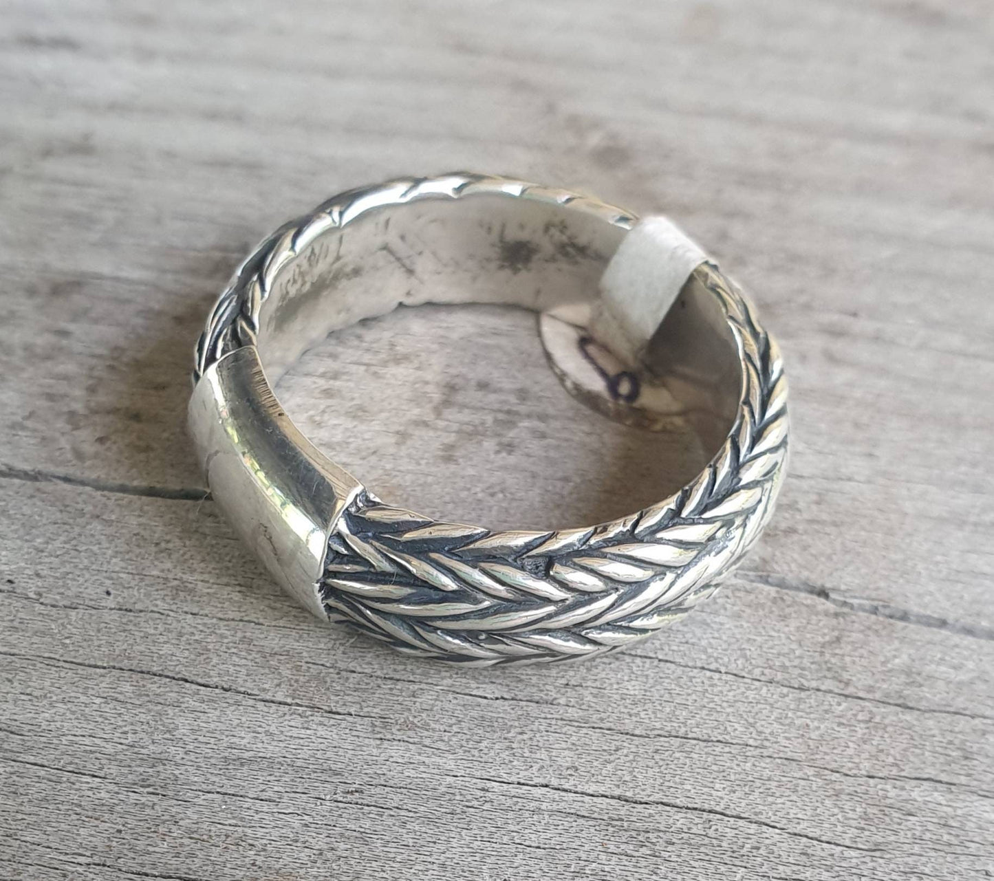 Chunky silver ring,sterling silver,rustic,rounded band,steampunk,mens silver band, industrial Modern,chain,rope signet, wedding ring