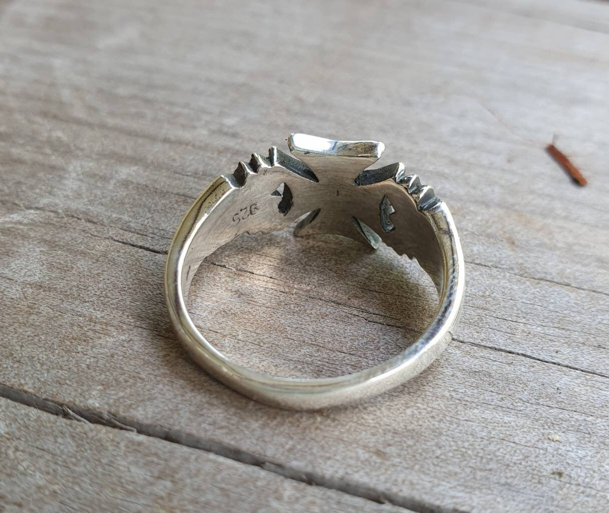 Small cross ring,sterling silver,pinkie, even sided cross, steampunk,gothic, Celtic cross,even sided cross,knights templar,pinkie ring