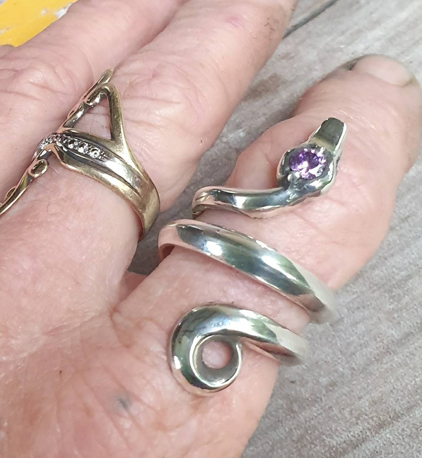 Snake ring,serpent, sterling silver,cobra,adjustable ring