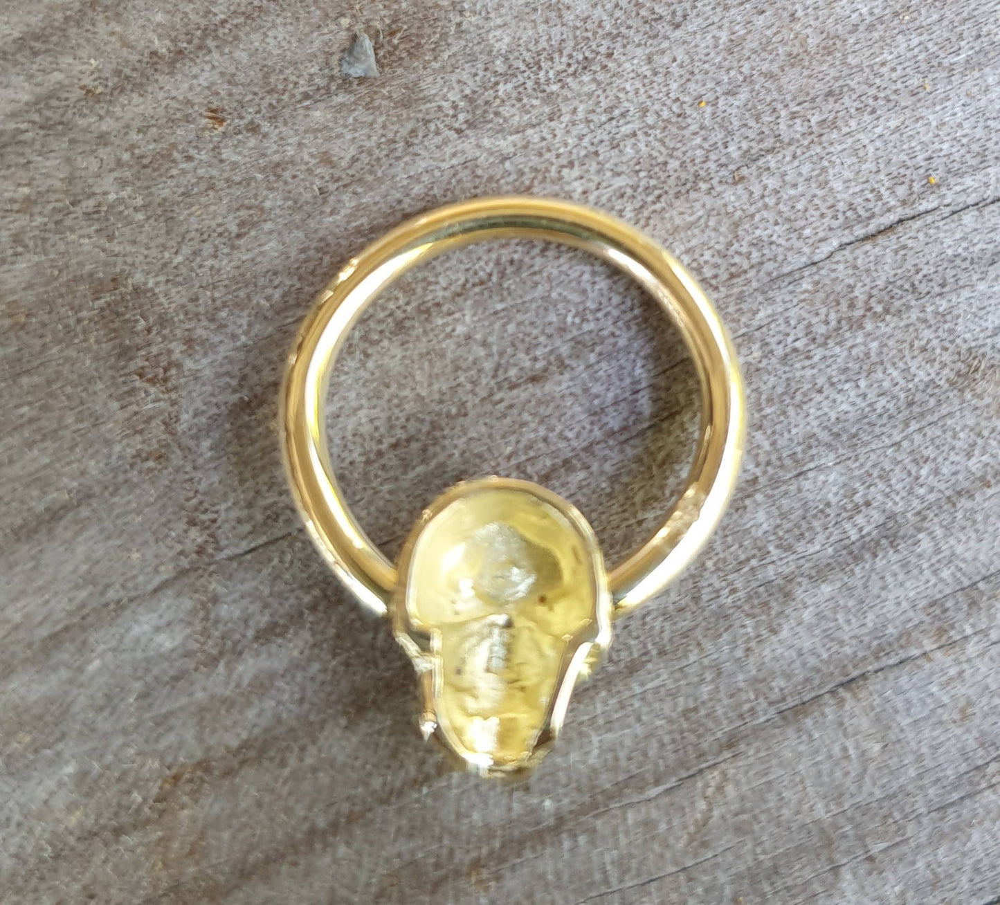 18ct Gold skull bcr earring nipple