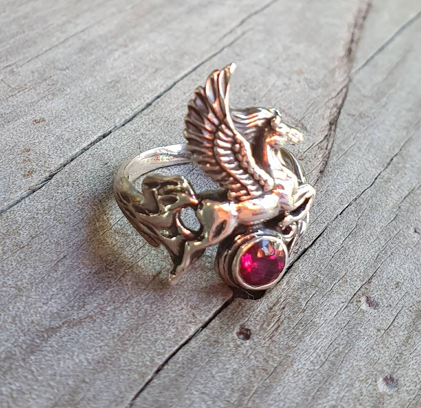 PEGASUS,mythical horse,sterling silver,unicorn, fantasy ring,alternative,new age,boho,hippy,art nouveau,goddess,womens fashion,magic,merlin