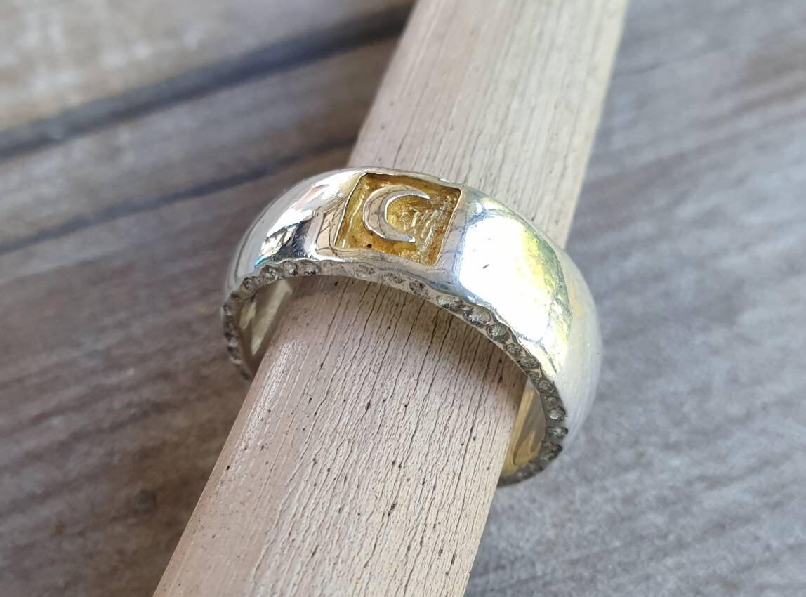 Moon ring,sterling silver,crecent moon,solid band, band,unisex ring,