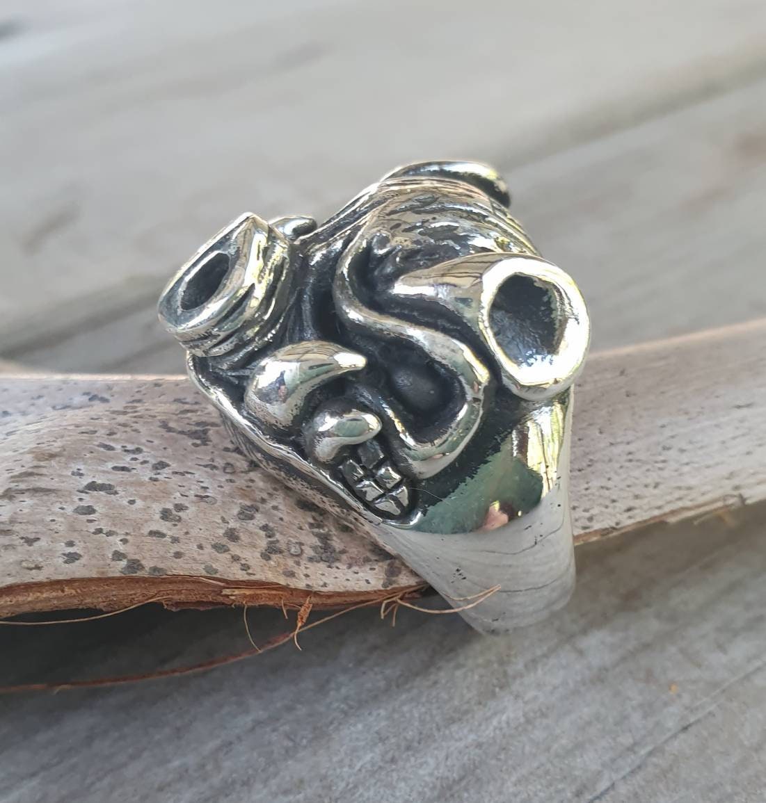 Pig ring,boar ring,sterling silver,chunky ring,big,solid silver ring,hunter,game hunter,shooter,