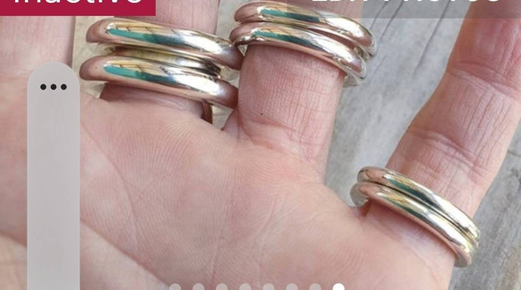 stacking rings,chunky,round sterling silver,3mm halo ring,chunky band,handmade,boho,goddess,round wedding bands,thick silver rings,