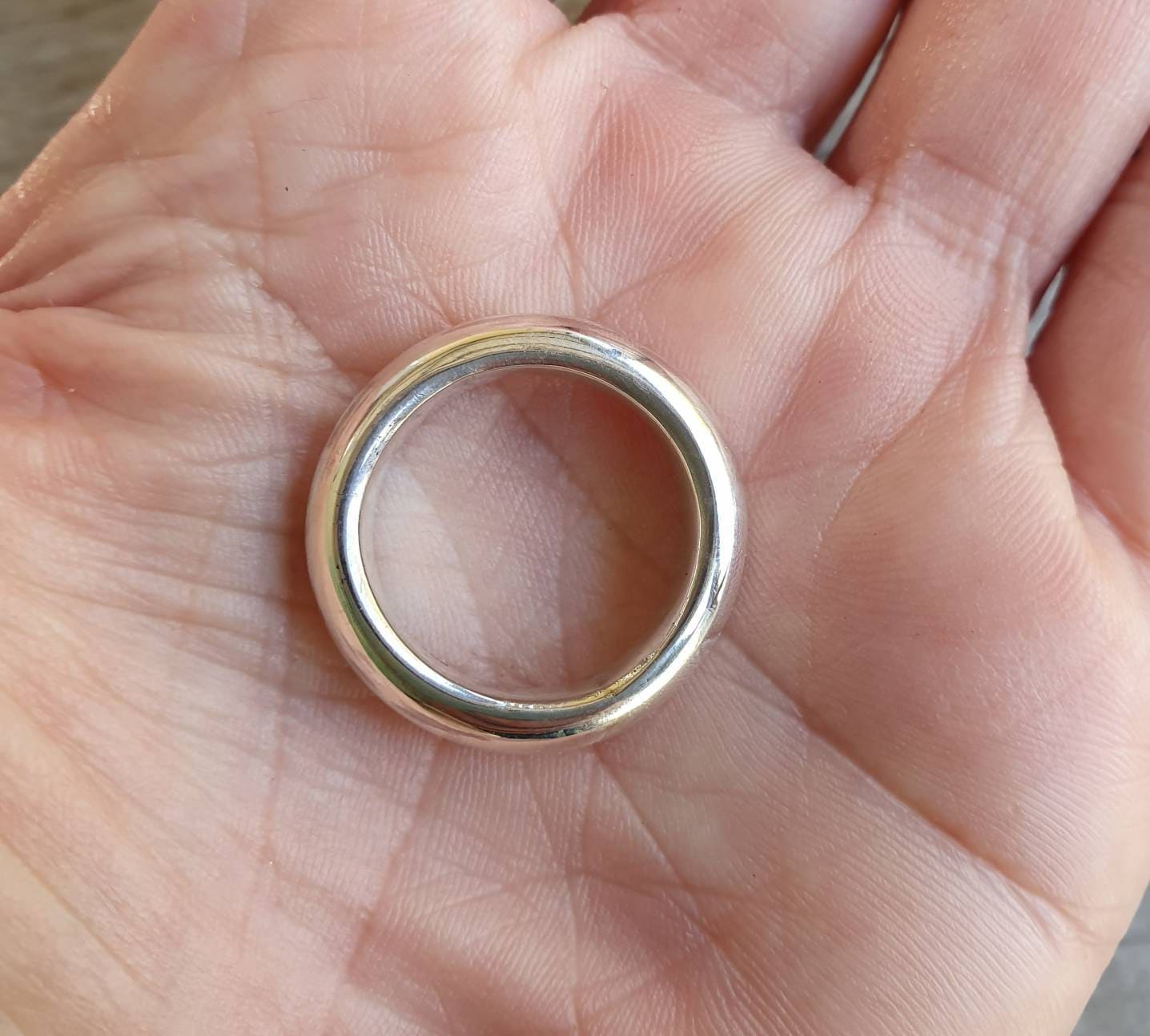 Silver band,solid 6 mm,plain thick sterling silver ring,half round band,wedding,dress ring,boho,unisex,handmade,d shape ring,chunky ring,