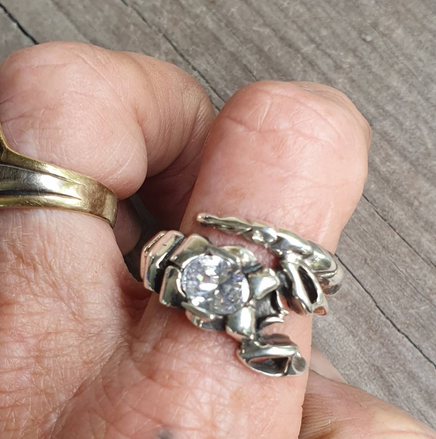 Scorpian ring, sterling silver,cubic zirconia, solid,zodiac,starsign ring,