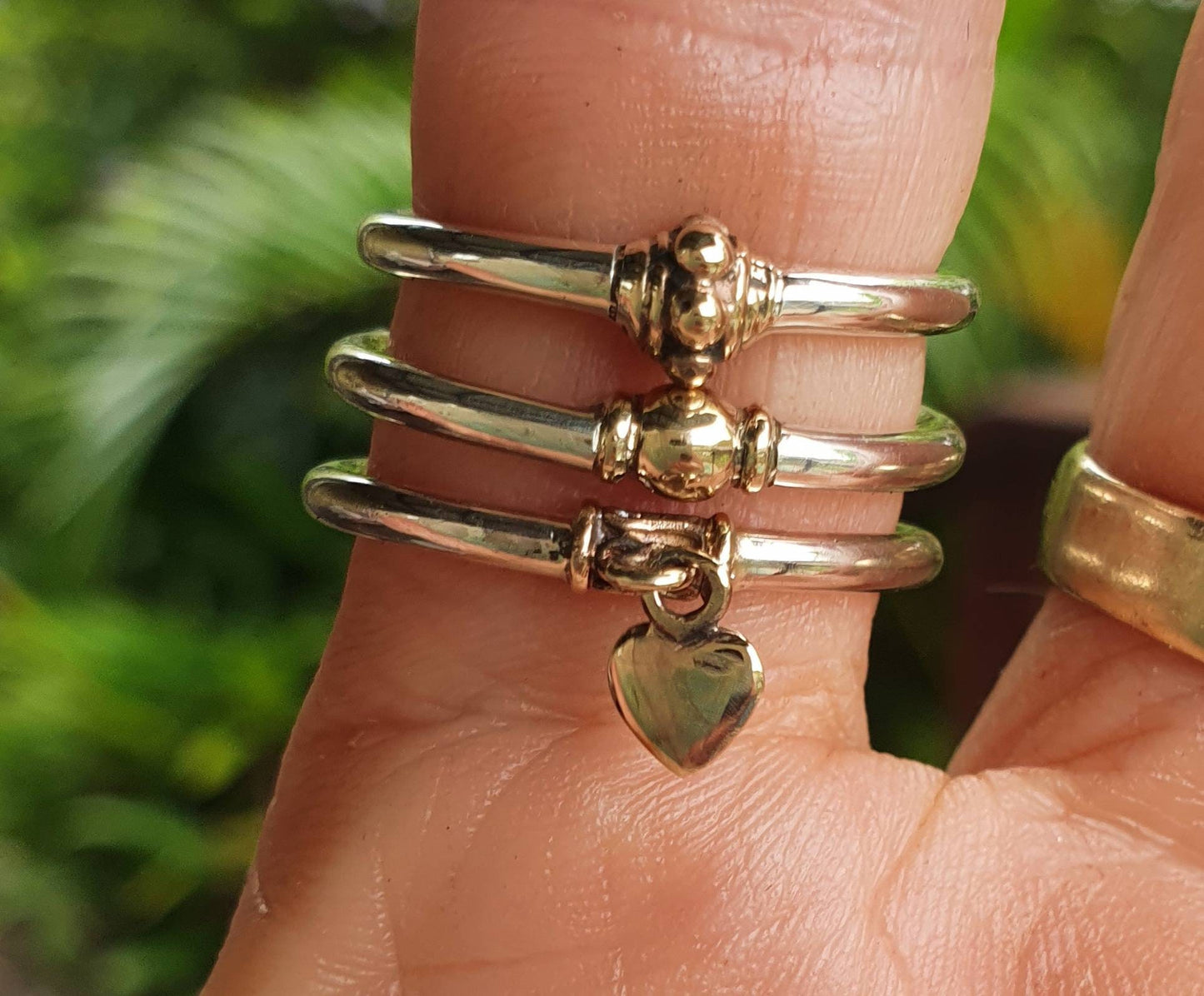 Two tone stacking ring,solid 9ct/9k gold and sterling silver,mixed metal ring,thin stacker ring,