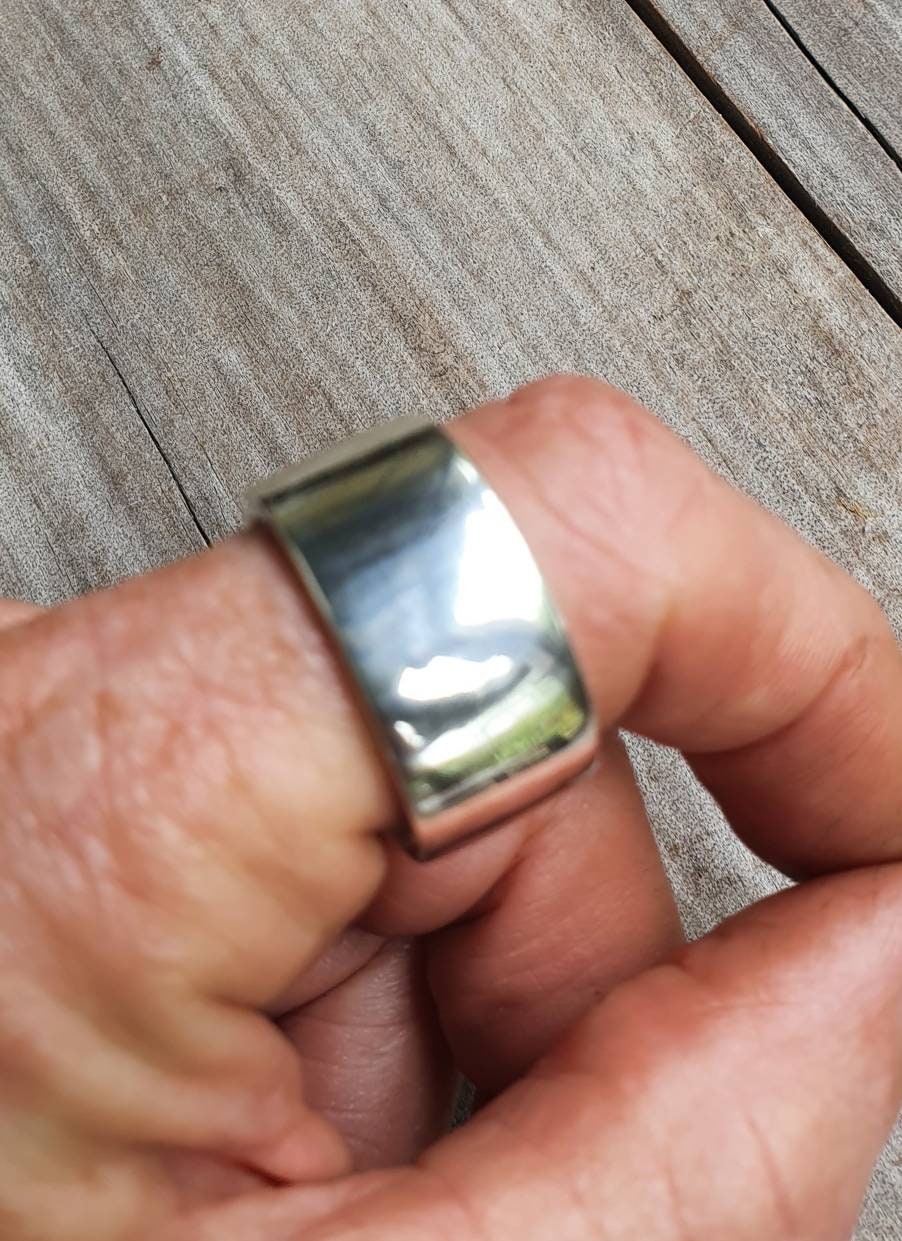 Wide solid ring, sterling silver band,chunky,thick wedding dress ring