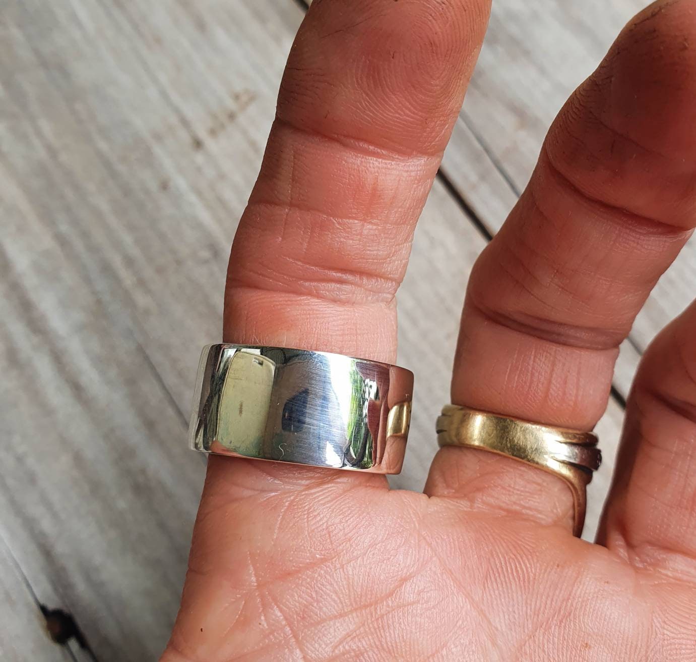 Wide solid ring, sterling silver band,chunky,thick wedding dress ring