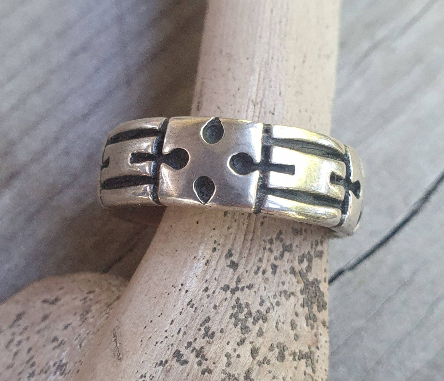 Gothic cross ring,925 sterling silver,wedding band, steampunk gothic punk sterling silver ring