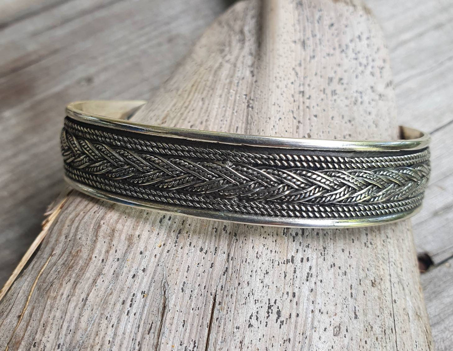 Silver cuff bracelet,sterling silver,bangle,tribal twist,unisex,boho,handmade