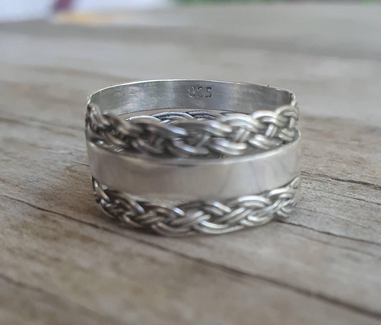 Wide twisted ring,Sterling silver,thin plated twist,woven,tribal,ethnic band,twisted wire,fine,boho ring,thin silver ring,pinkie ring,