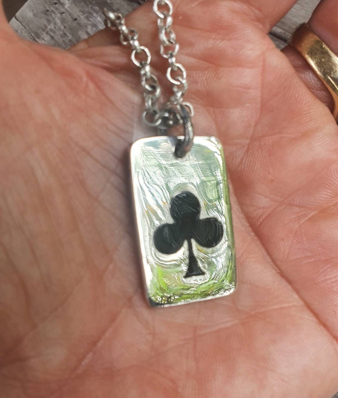 Ace hearts pendant, sterling silver,IDTag, cards,poker,gambling,Vegas pendant