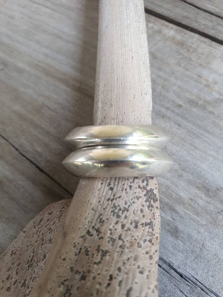 Triangle stackable rings,3xsolid sterling silver,thick, wedding dress ring, His and her sizes, stackers