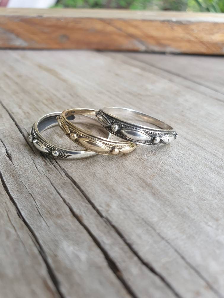Stacker ring,Sterling silver,tribal,ethnic band,patterened ring,fine band,boho ring,thin silver ring