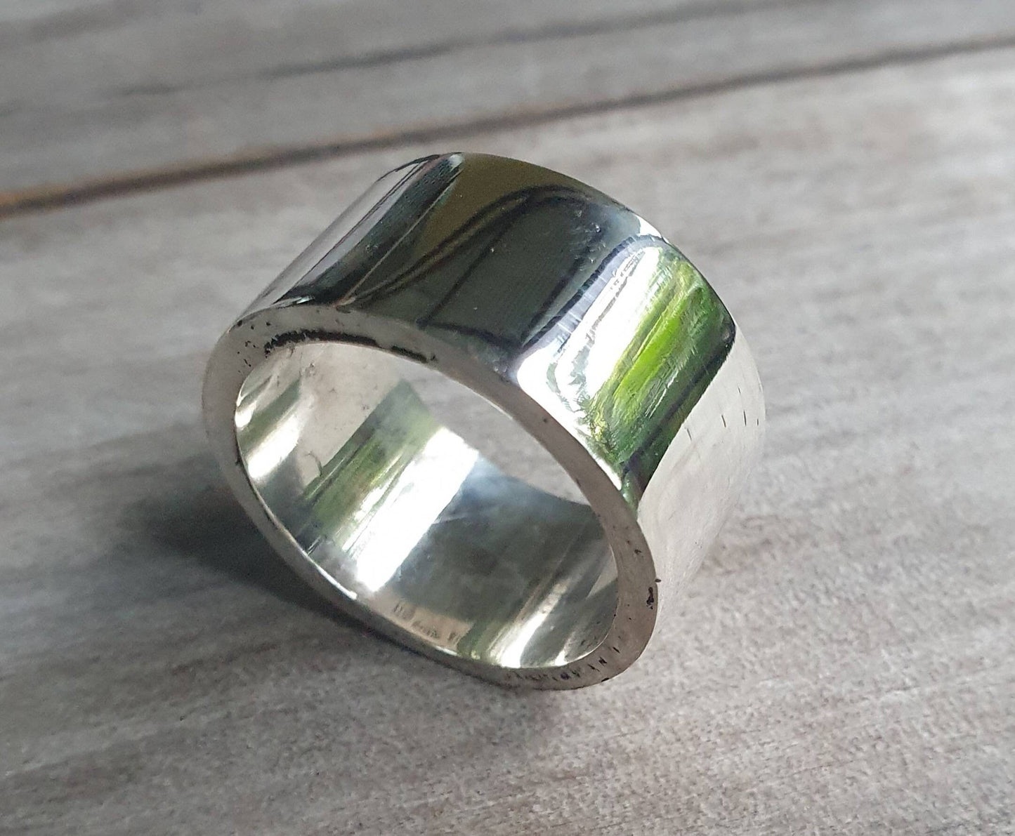 Wide solid ring,12mm sterling silver band,chunky,thick wedding dress ring
