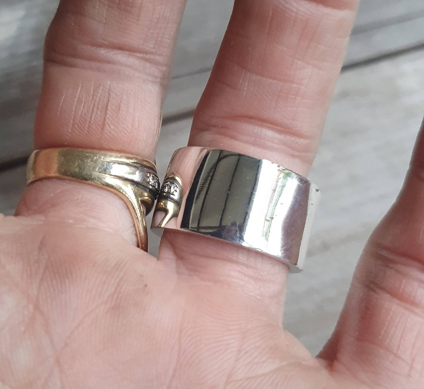 Wide solid ring,12mm sterling silver band,chunky,thick wedding dress ring