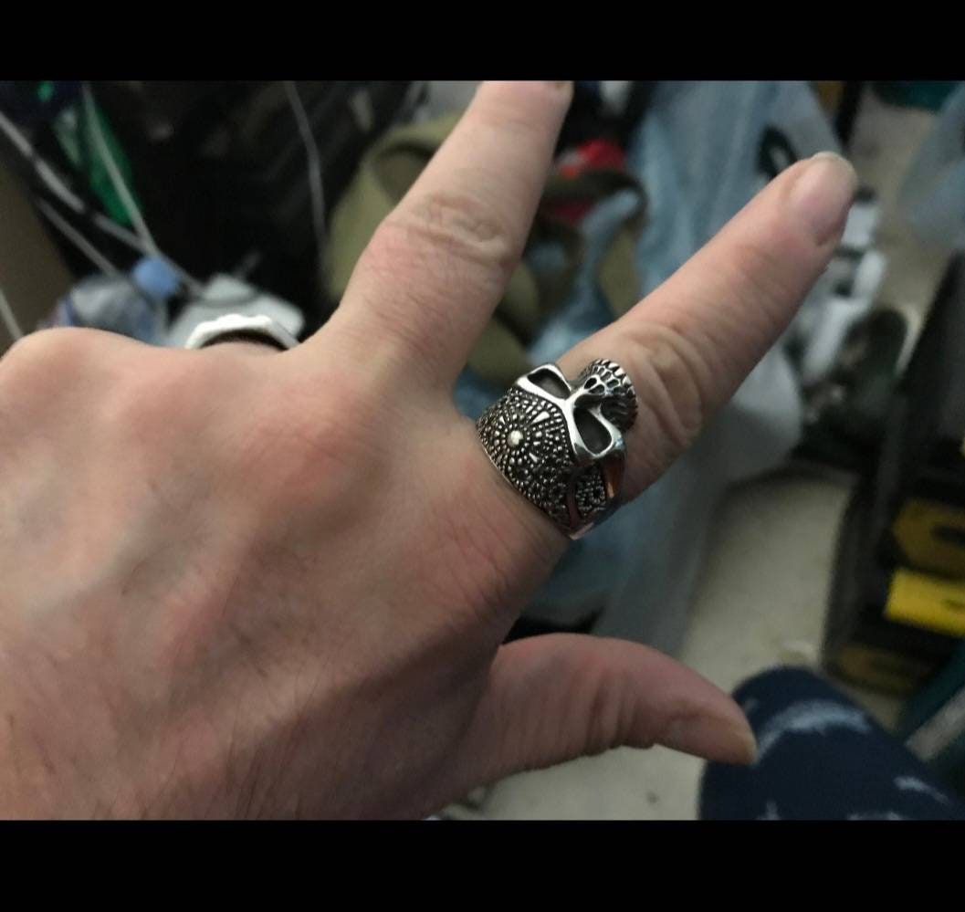 Skull ring,sterling silver,tribal skull,Aztec,steampunk,gothic, punk,biker,hand made,hipster,pirate,medievil,