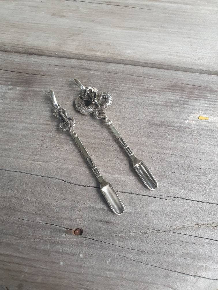 Spoon shovel pendant,925 sterling silver,snuff,hopi mapacho spoon key ring,handmade unique,collectors,