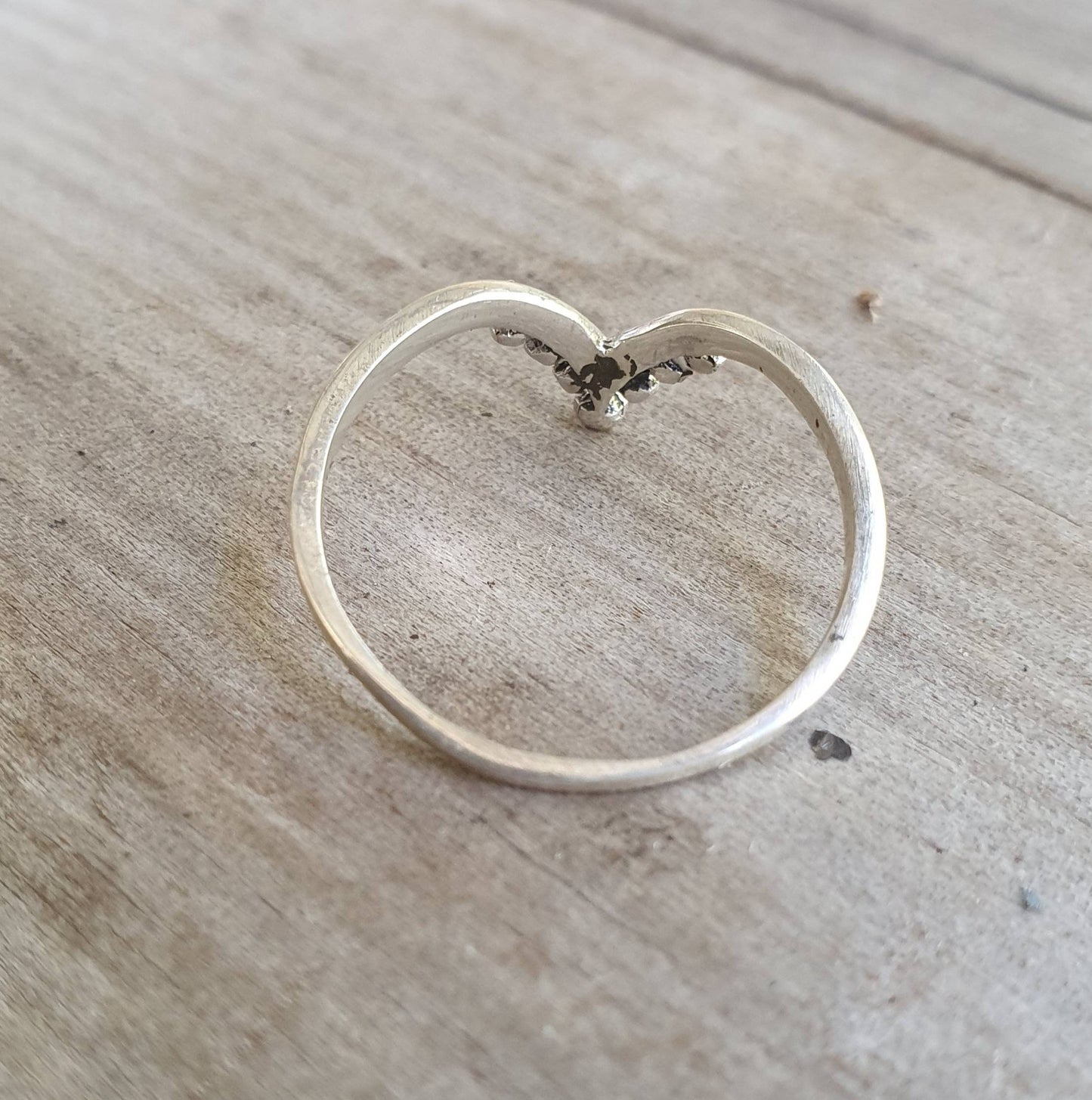 Chevron stacker ring,scroll,sterling silver,stackable V ring,wishbone,gothic,art nouveau, victorian,vintage,handmade,boho,gypsy,hipster,