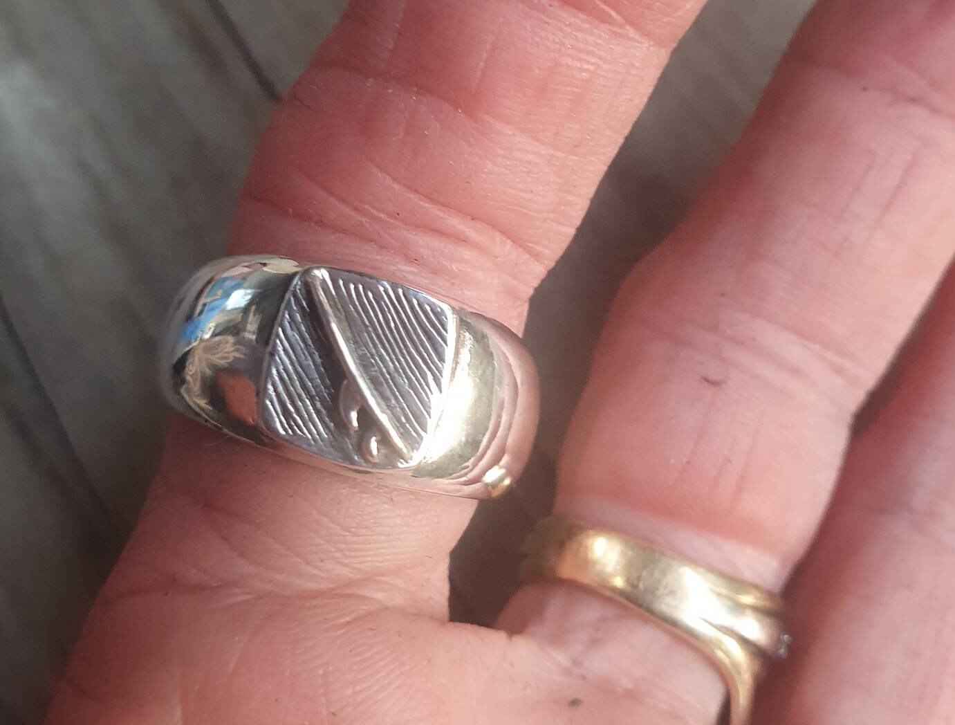 surf board ring,sterling silver, square signet surfer ring,boho,surfer,board rider,wave rider