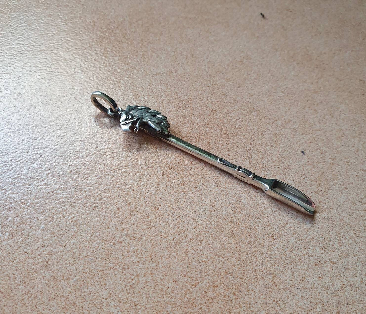Eagle spoon, pendant,sterling silver,spoon key ring,solid silver,small spice spoon,handmade unique, collectors,