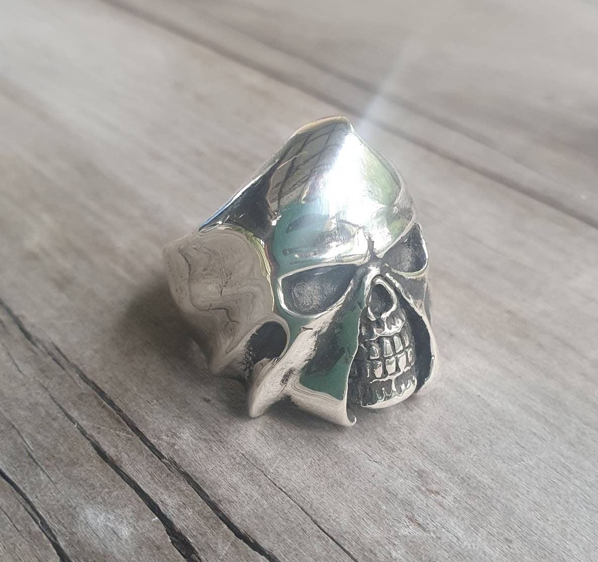 Grim reaper,Skull ring,sterling silver, steampunk,gothic, punk,biker,hand made,hipster,pirate,medievil,