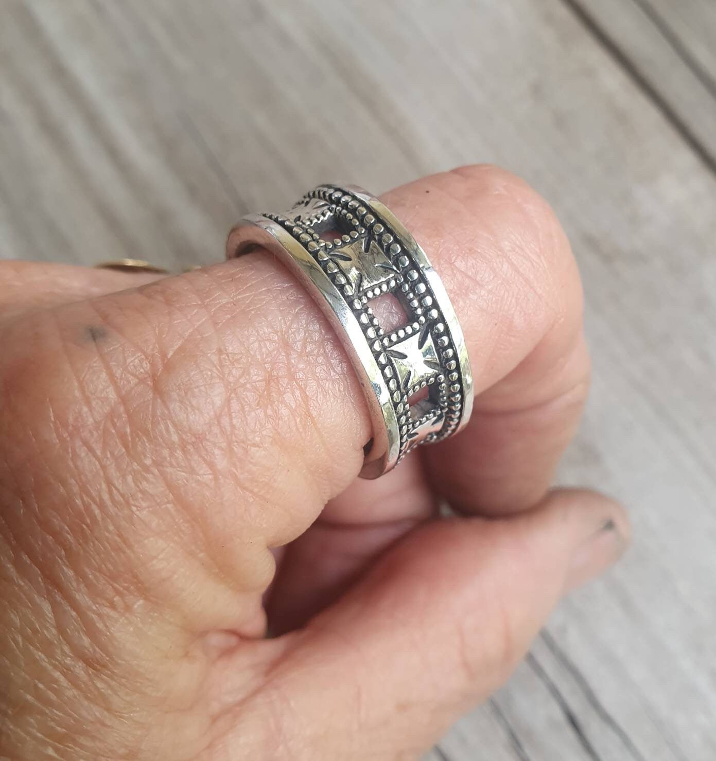 Modern cross ring,925 solid sterling silver,heavy chunky even sided cross ring,unisex wedding band, steampunk gothic punk sterling silver ring