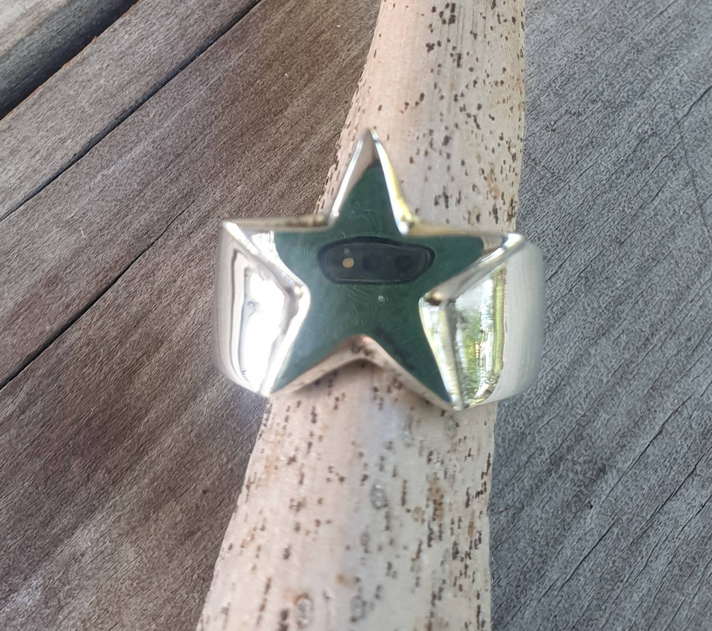 star ring,Sterling silver,med,flat star,5 pointed star,goddess,boho,chunky,new age,