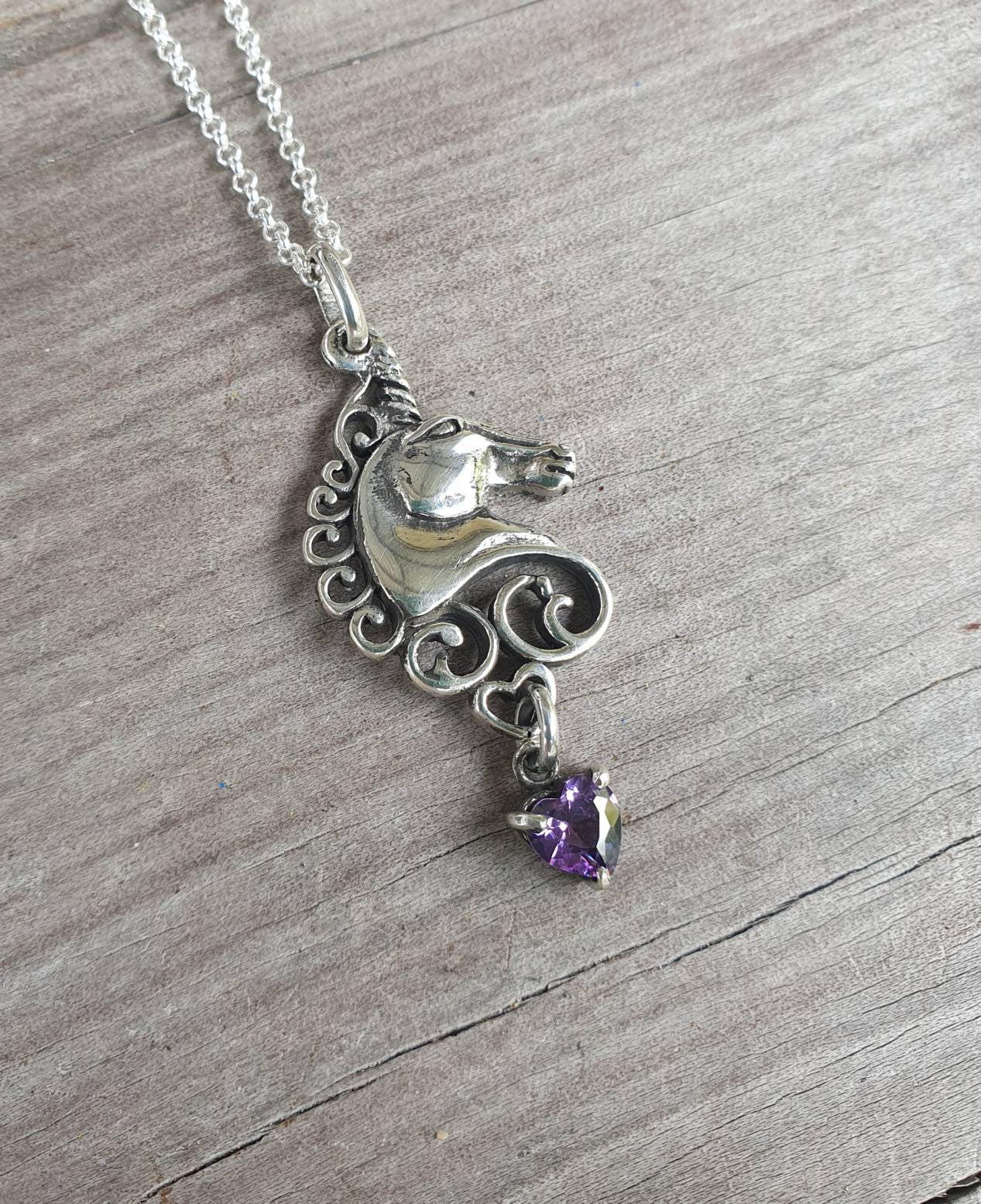 Unicorn pendant,sterling silver,carousel,mythical horse,fantasy,new age, boho,magic,woodland,fairy tale,